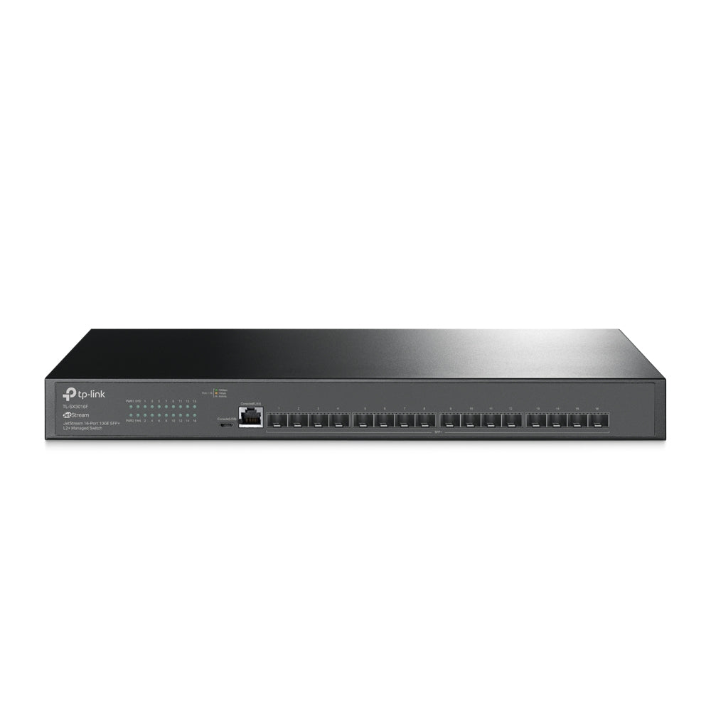 TP-Link TL-SX3016F JetStream 16-Port 10GE SFP+ L2+ Managed Switch | 16× Full 10GE SFP+ Slots | 3 Years Warranty TP-Link TL-SX3016F JetStream 16-Port 10GE SFP+ L2+ Managed Switch | 16× Full 10GE SFP+ Slots | 3 Years Warranty